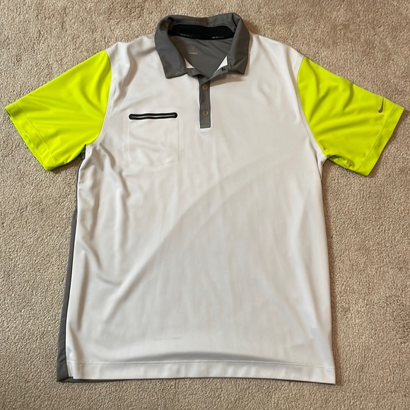 Nike Performance Mens Golf Polo (Lime Green/Light Gray/Dark Gray) - Picture 1 of 7